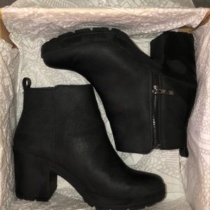 Black platforms booties